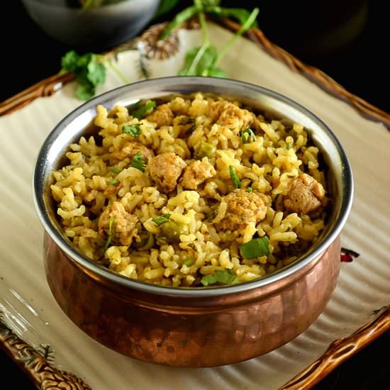 Soya Chunks Brown rice Biryani