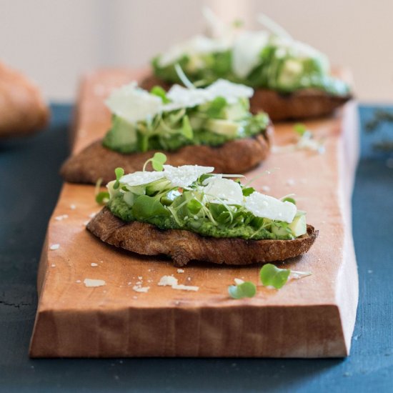 Avocado + Thyme Pesto Tartine