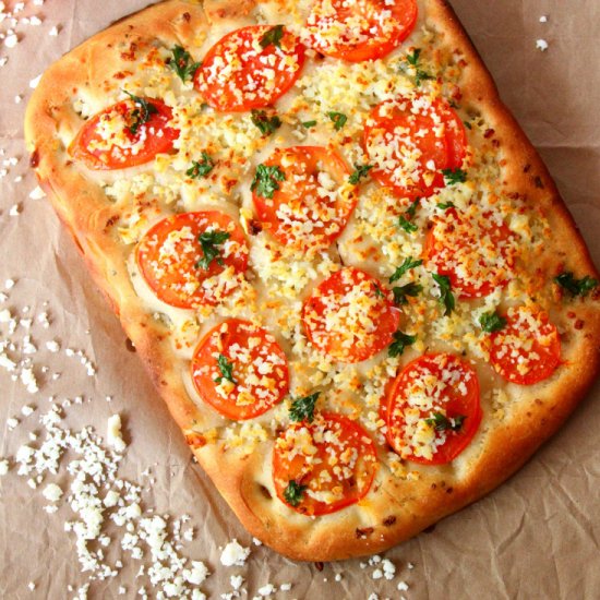 Tomato, Parsely & Paneer Focaccia