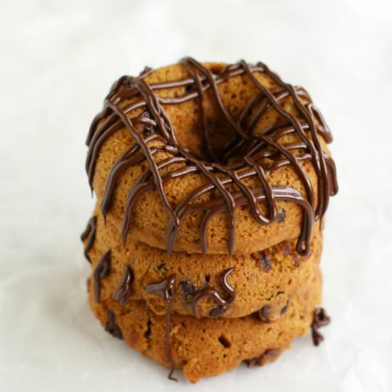 Pumpkin Donuts with Chocolate Glaze