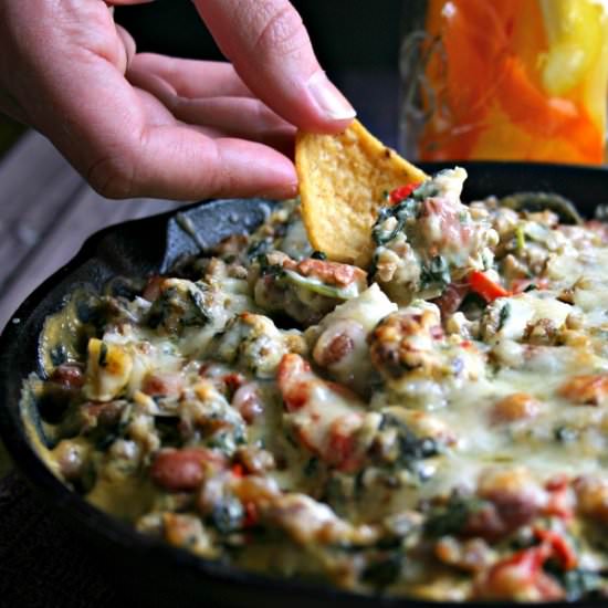 Sausage, Bean, and Spinach Dip