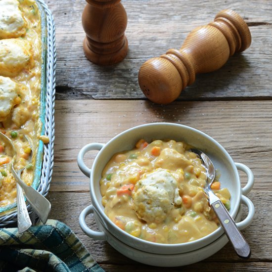 Cheesy Chicken Vegetable Cobbler