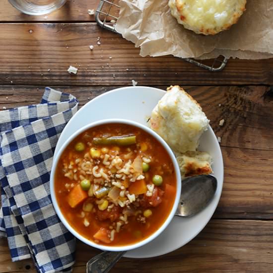 Vegetable Beef Alphabet Soup