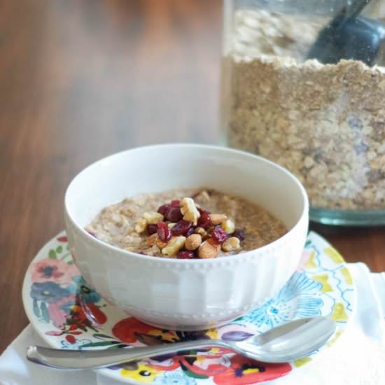 Cranberry and Walnut Oatmeal Mix