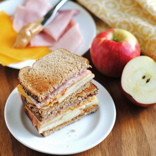 Apple, Almond, Cheddar Sandwich