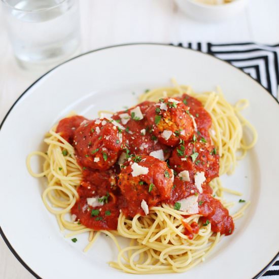 Vegetarian Spaghetti & “Meatballs”