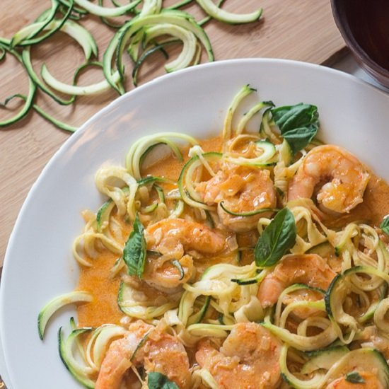 Curried Shrimp with Zucchini Noodles