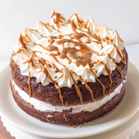 Meringue Chocolate Fudge Cake