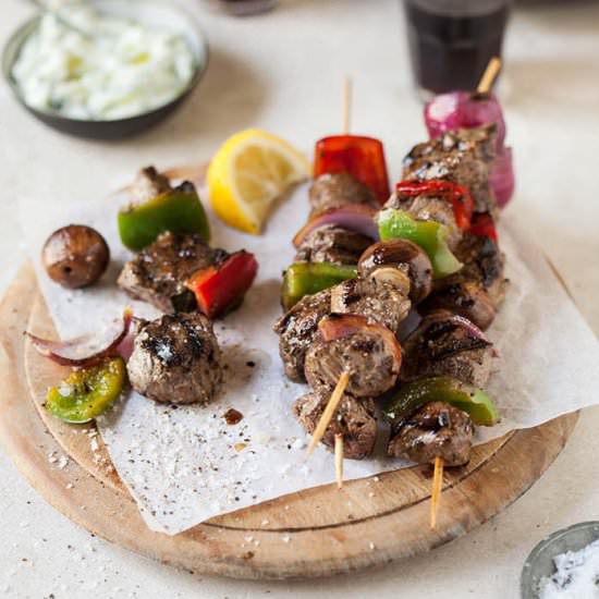 ostrich fillet kebabs with zucchini