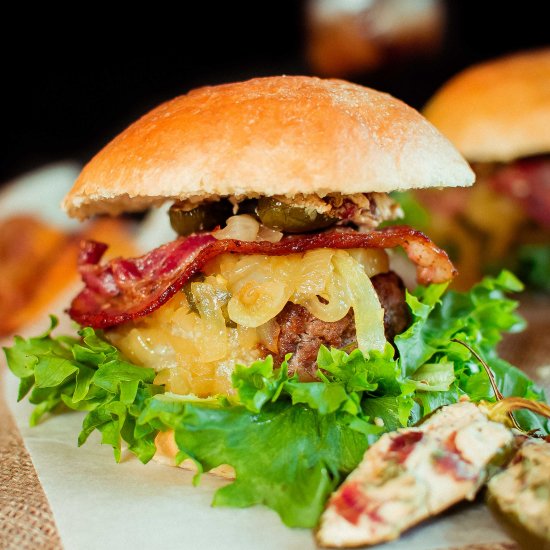 Chorizo Burger w/ Stuffed Jalapeno