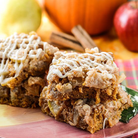 Apple Pumpkin Cake Bars