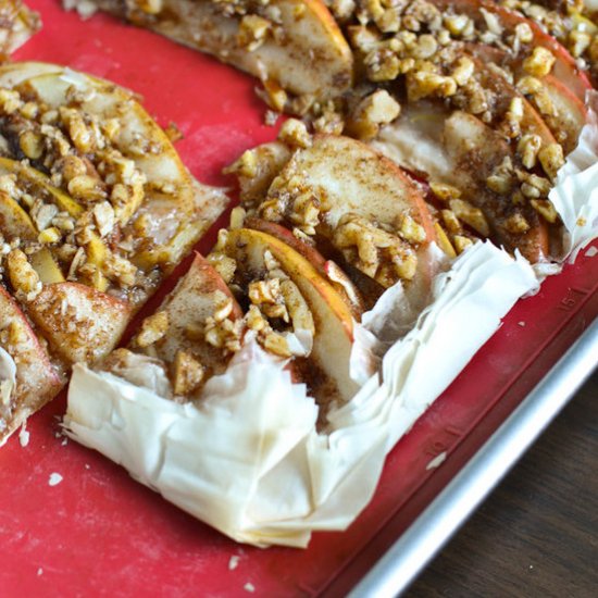 Apple Walnut Phyllo Tart