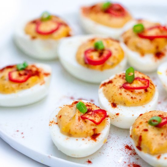 Korean BBQ Deviled Eggs