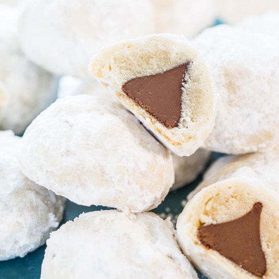 Chocolate Kiss Powder Puff Cookies