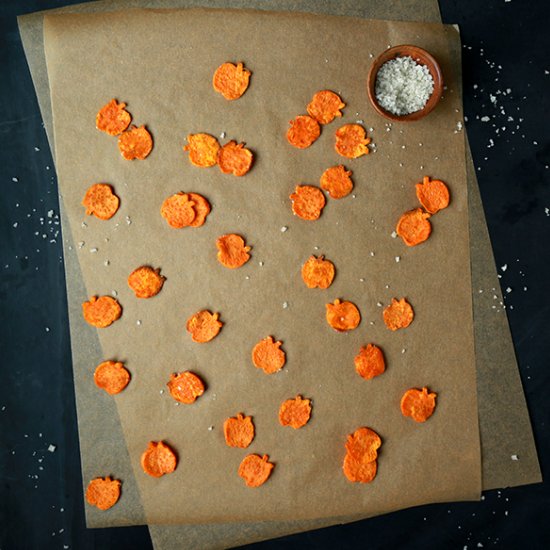 Pumpkin Shaped Sweet Potato Chips