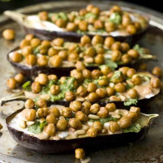 Roasted Eggplant w/ Cilantro Pesto