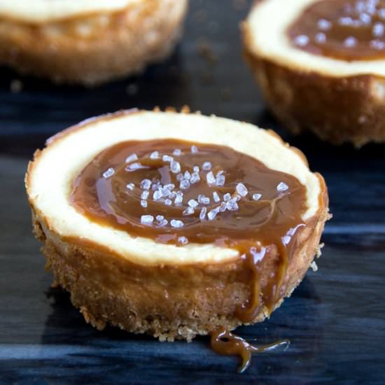 Mini Salted Caramel Cheesecakes