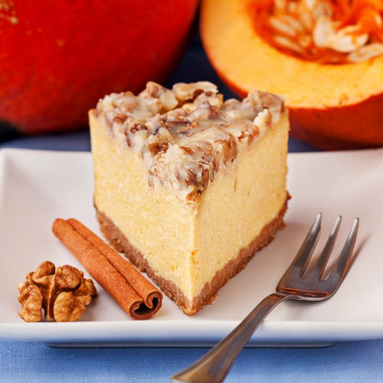 Pumpkin Cheesecake with Walnuts