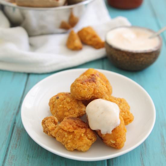 Sriracha Popcorn Chicken