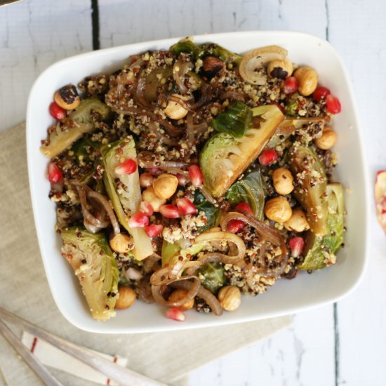 Balsamic Glazed Brussels & Quinoa