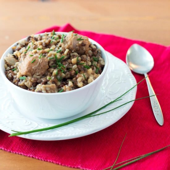 Lentils, 7 Grains and Sausage Stew