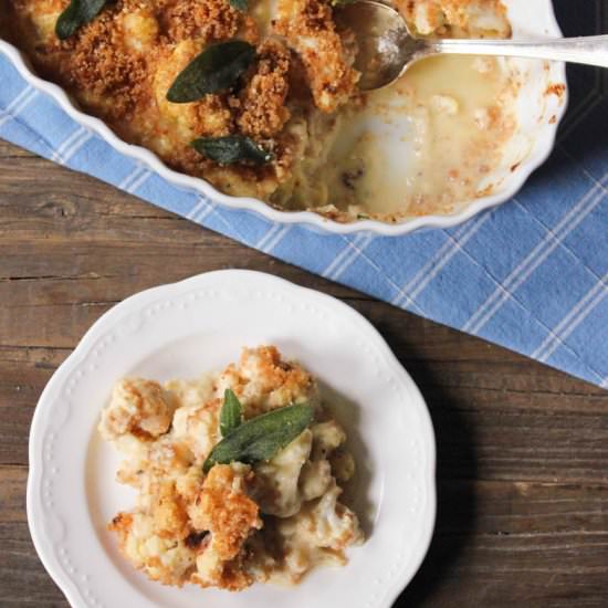 Three Cheese Cauliflower Gratin