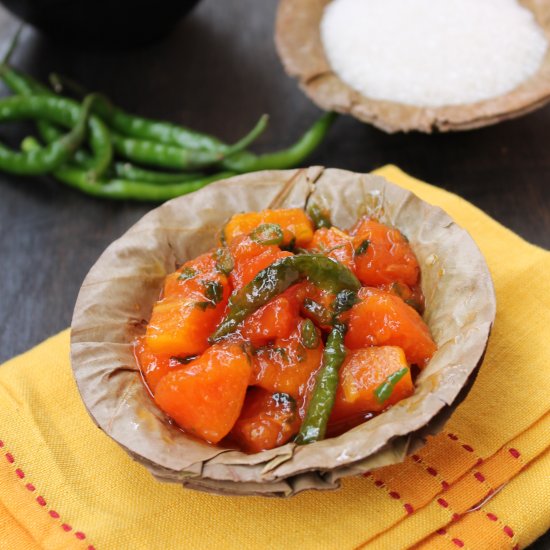 Papite Ki Chutney | Papaya Chutney