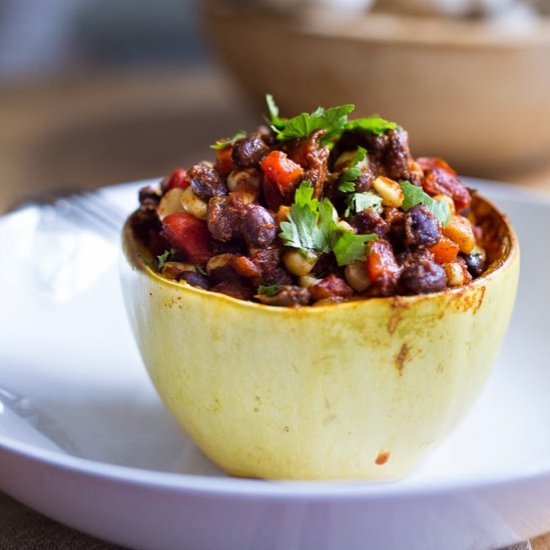 Enchilada Stuffed Spaghetti Squash