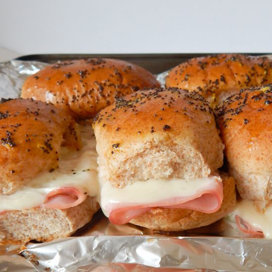 Poppy Seed Ham and Swiss Sandwiches