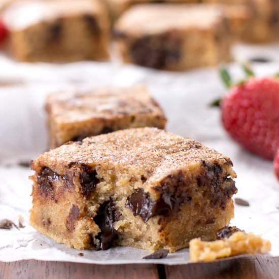 Churro Chocolate Chunk Blondies