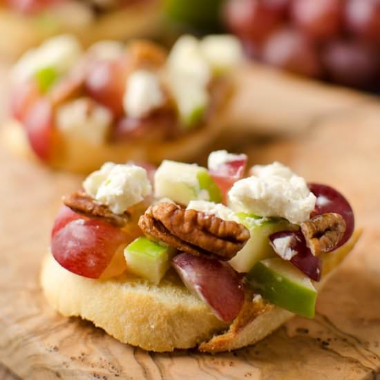 Fruit, Goat Cheese & Pecan Crostini