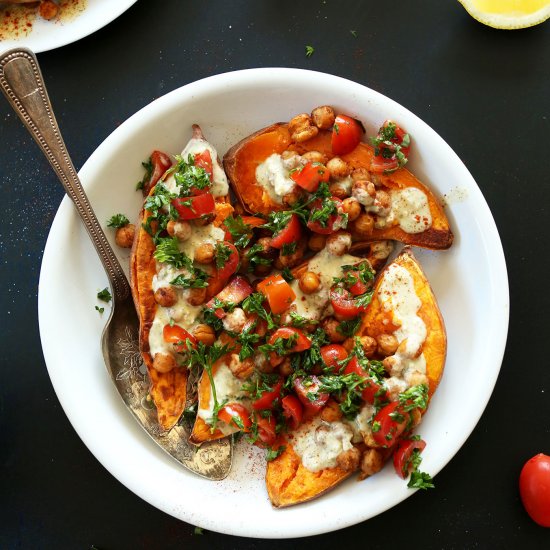 Mediterranean Baked Sweet Potatoes