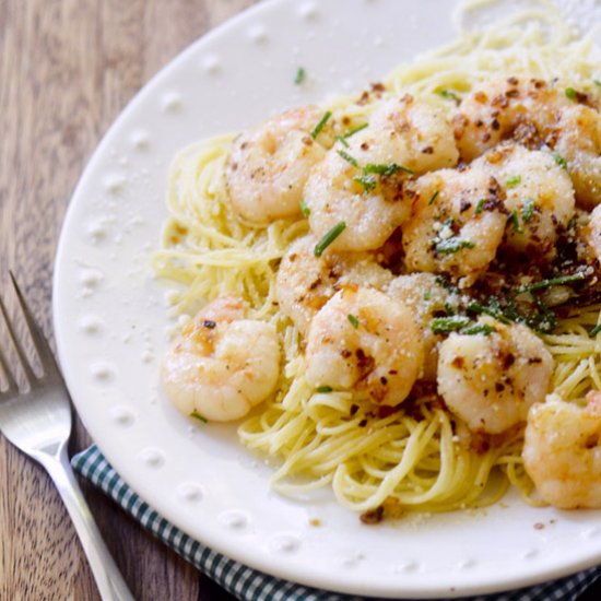 Browned Butter Shrimp Scampi