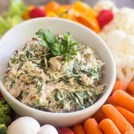 Olive Artichoke and Spinach Dip