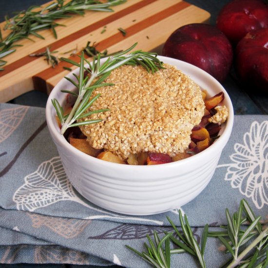 Plum Pineapple Breakfast Cobbler