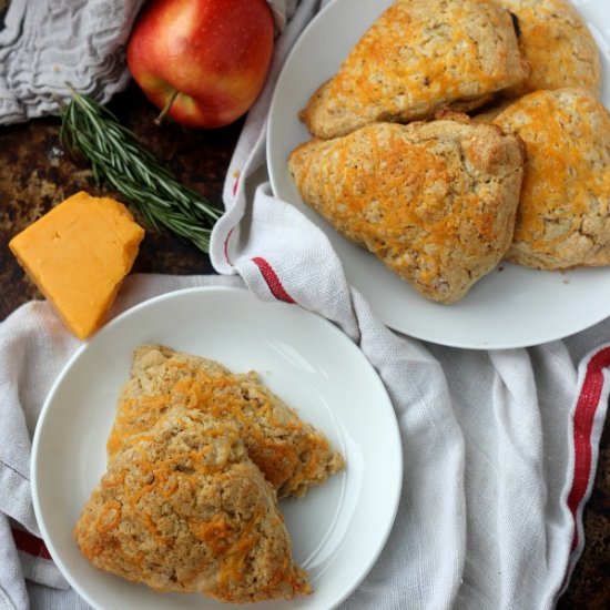 Apple Cheddar Rosemary Scones