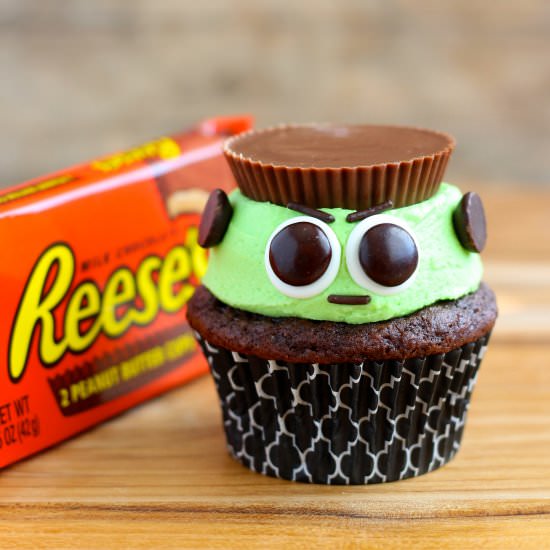 Reese’s Frankenstein Cupcakes