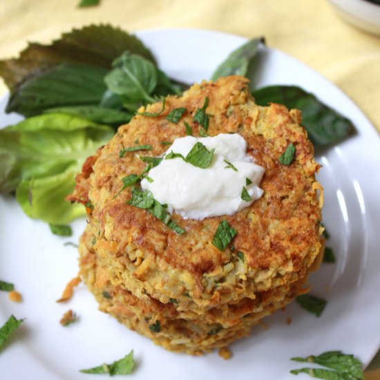 glutenfree rice and carrot fritters