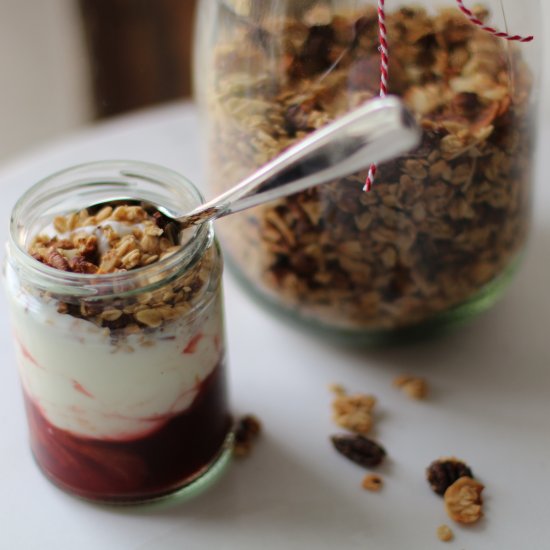 Granola with Spiced Plum Compote