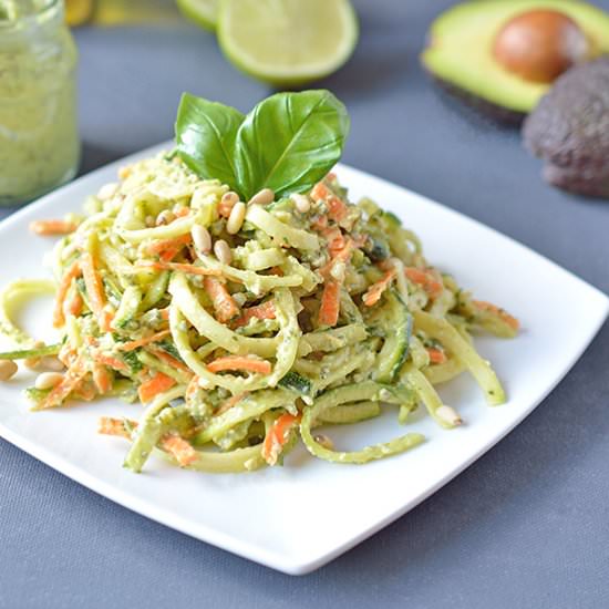 Avocado Pesto with Zucchini Noodles