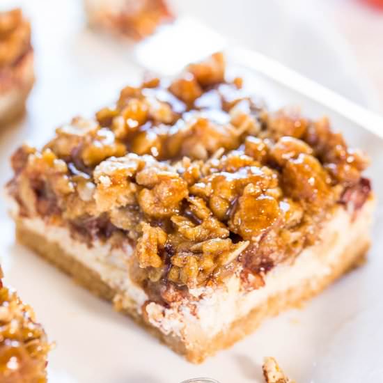 Caramel Apple Cheesecake Bars