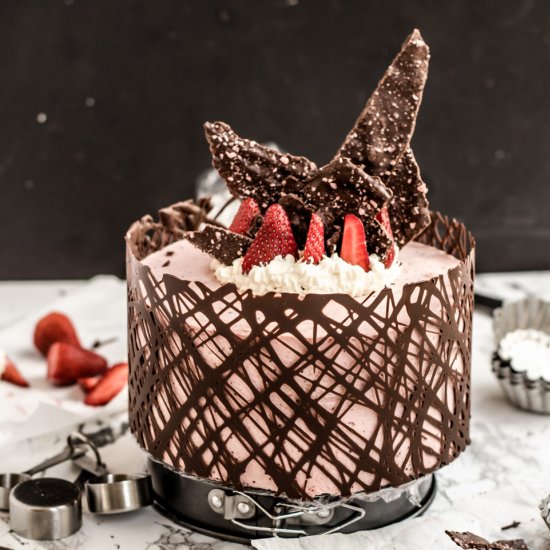 Balsamic Strawberry Chocolate Cake