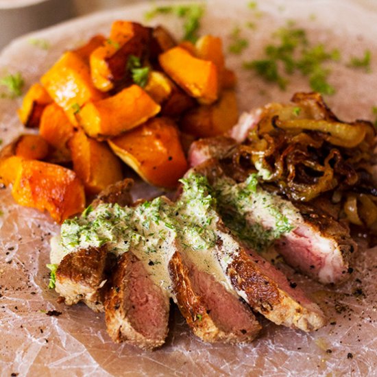 Rib Eye Steak & Parsley Cream