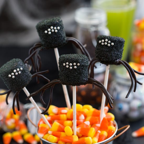 Spider Marshmallow Pops