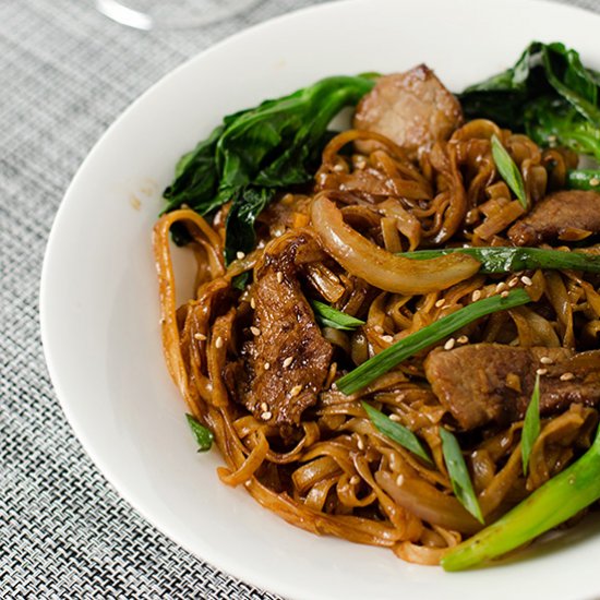 Beef Chow Fun with Chinese Broccoli