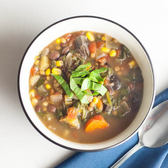 Slow Cooker Lentil Mushroom Soup