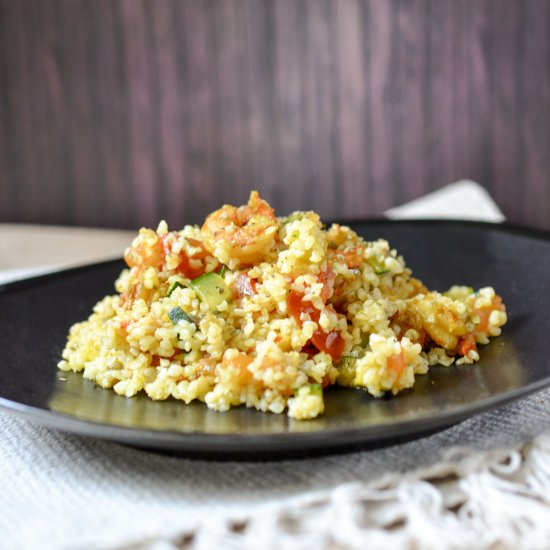 Bulgur with Shrimps and Zucchini