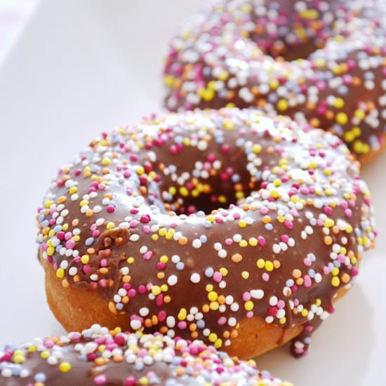 Chocolate Glazed Spiced Cake Donuts