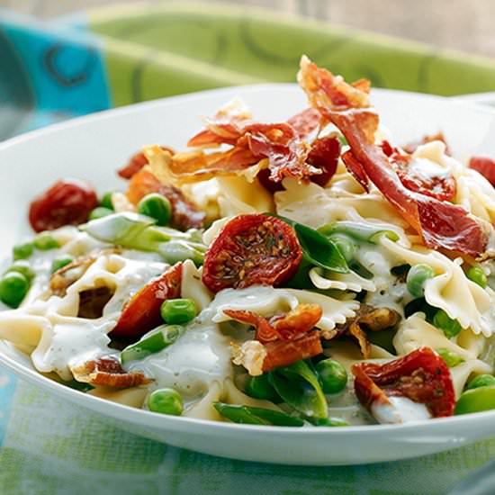 Prosciutto,Pea & Spring Onion Pasta