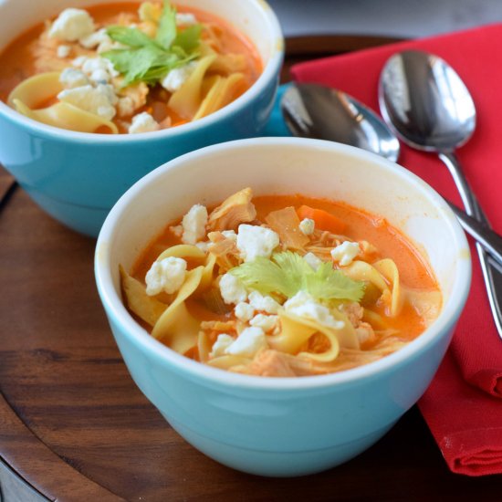 Creamy Buffalo Chicken Noodle Soup